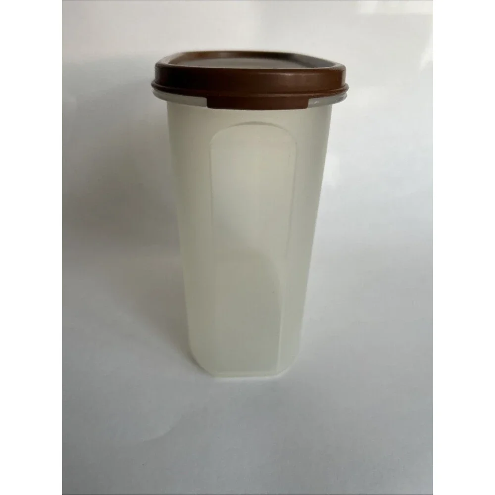 TUPPERWARE  MODULAR MATES OVAL STORAGE CONTAINER 1613-7 1/4 CUPS WITH BROWN LID!